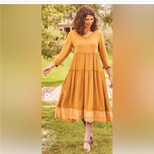 April Cornell dress from fall 2022 with eyelet ruffle trim size Medium